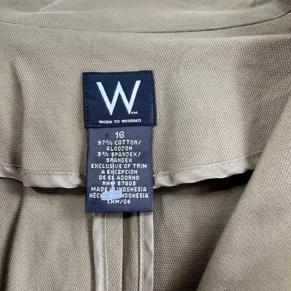 00s WORK TO WEEKEND Vintage Brown Cotton Stretch Blazer Jacket - Picture 4 of 6